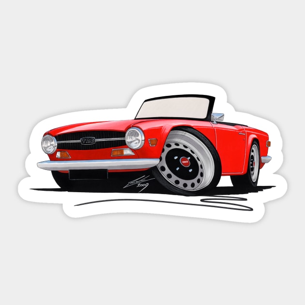 Triumph TR6 Red Sticker by y30man5